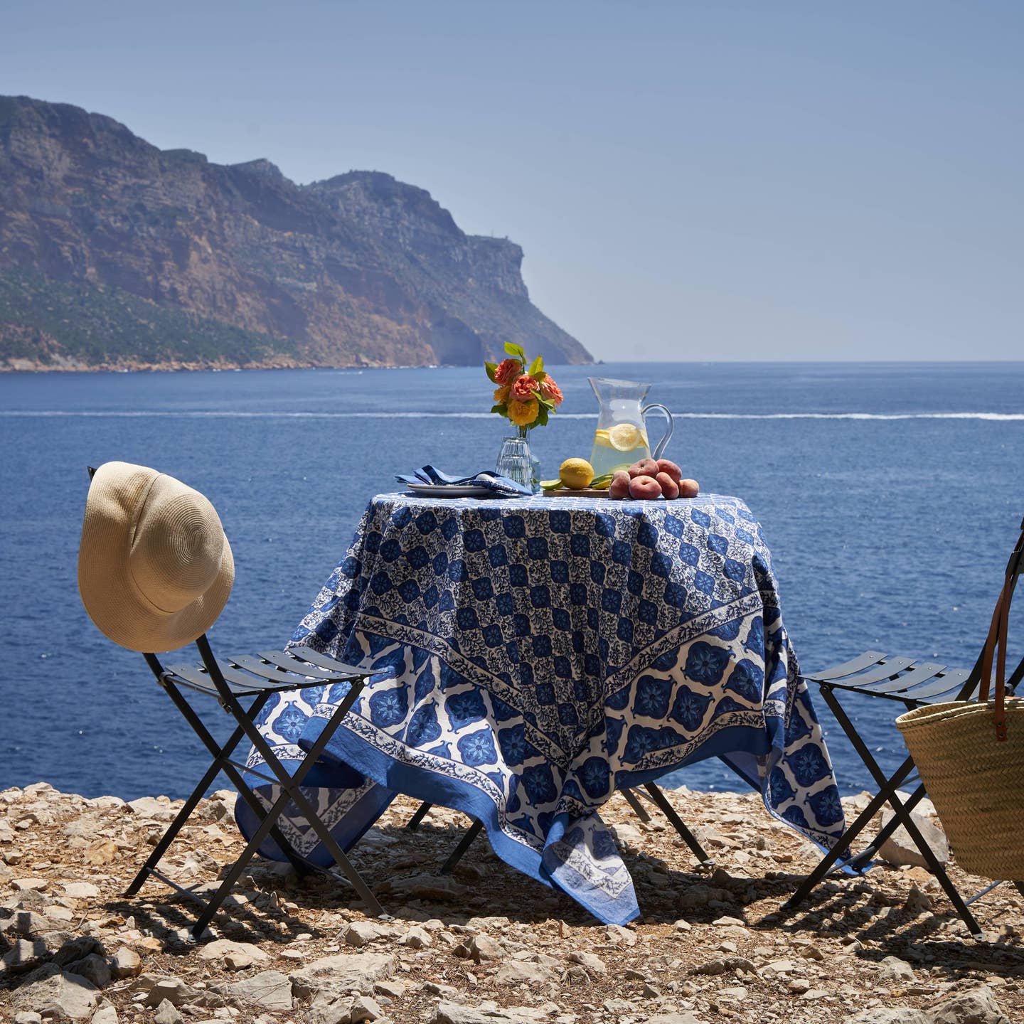 French Tablecloth Azulejo Blue