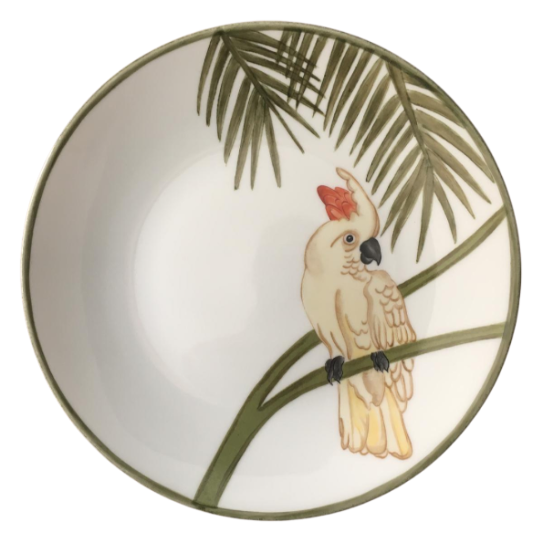 Cacatua Parrot Hand-Painted Limoges Dessert Plate