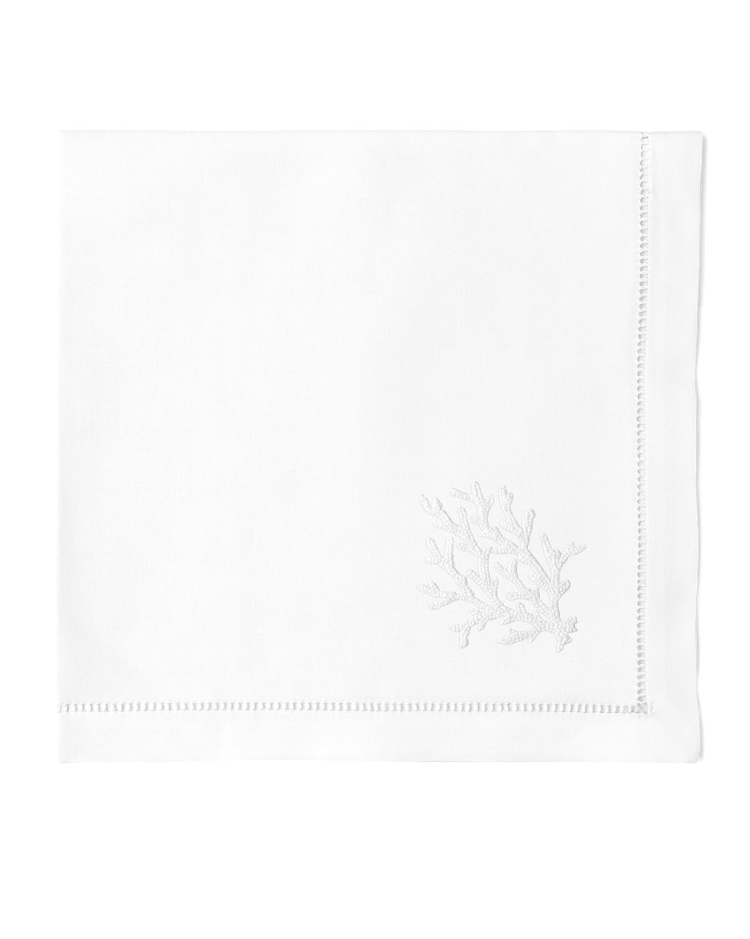 Coral Knot White Dinner Napkins Set of 4