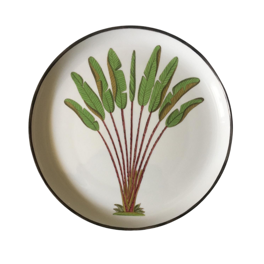 Palm Hand-Painted Limoges Dessert Plate
