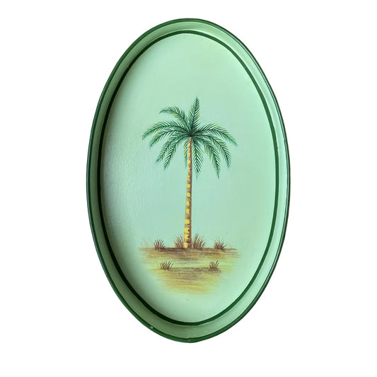 Les Ottomans Fauna Hand-painted Iron Tray - Palm Tree