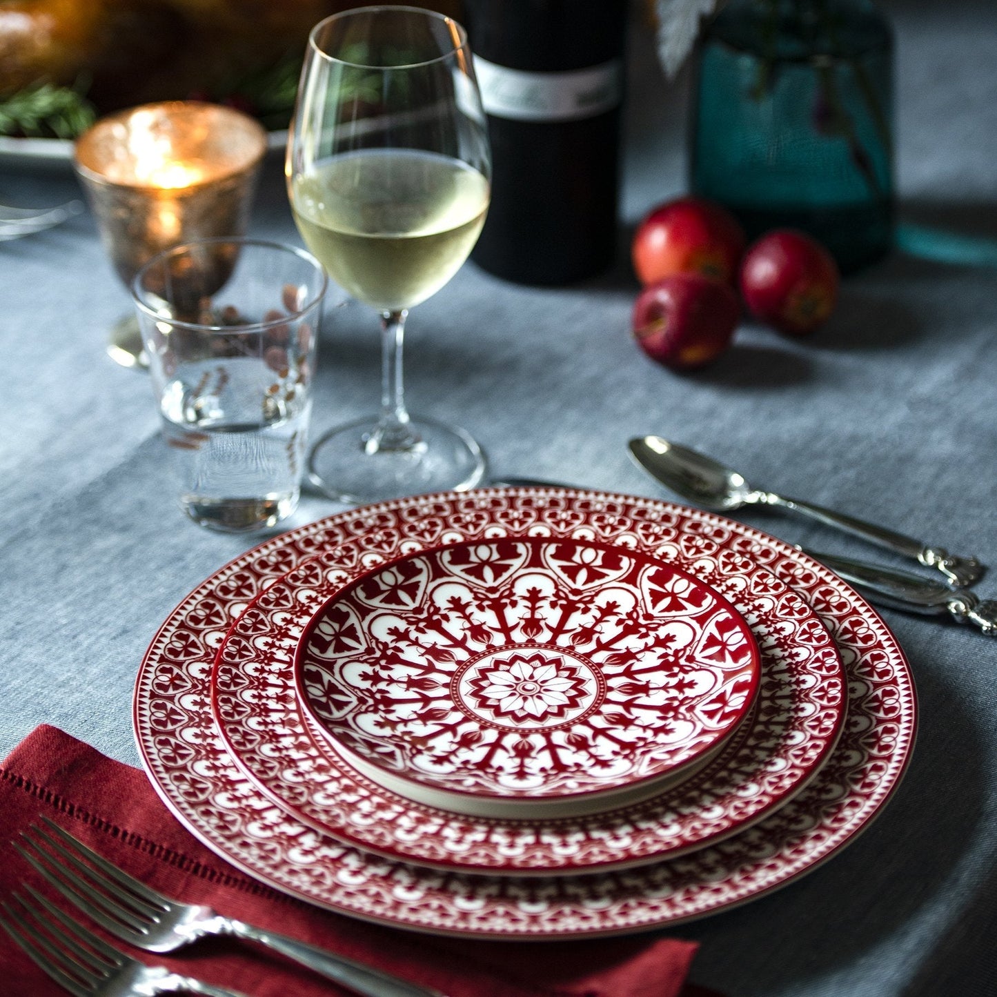 Caskata Casablanca Crimson Small Plates, Set of 4