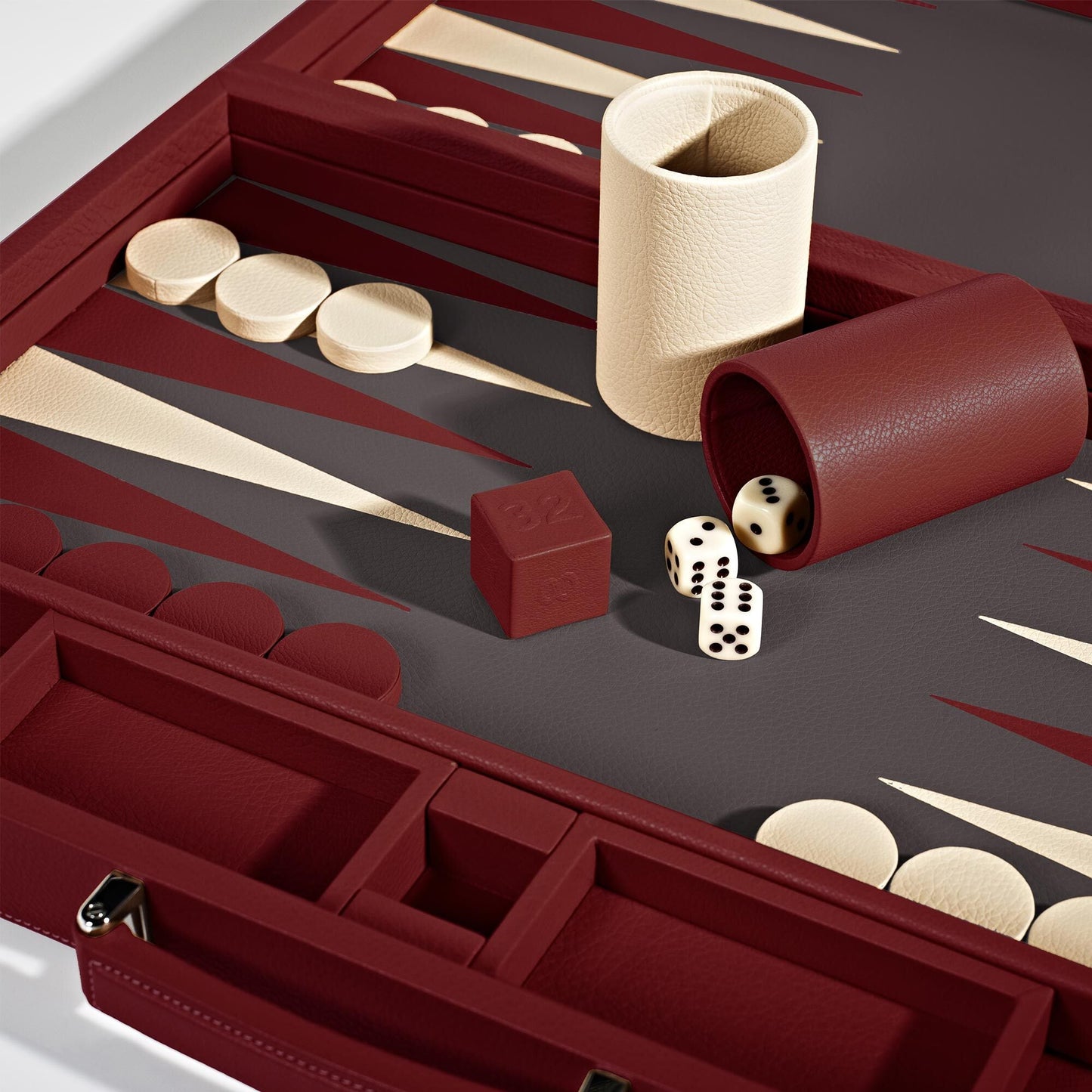 Mayfair Backgammon Case - Burgundy