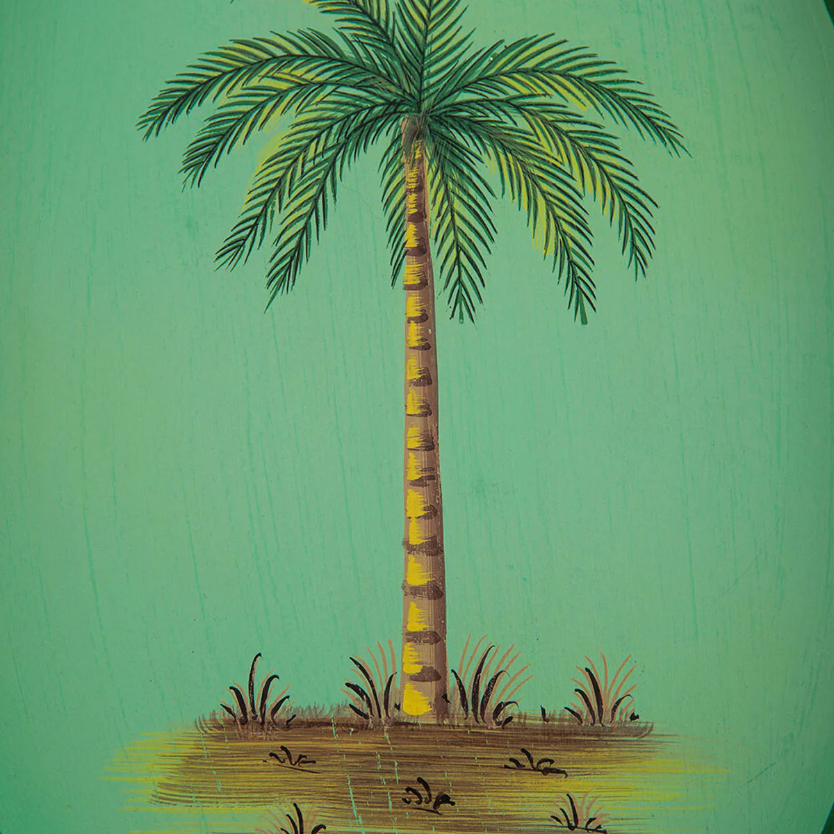 Les Ottomans Fauna Hand-painted Iron Tray - Palm Tree