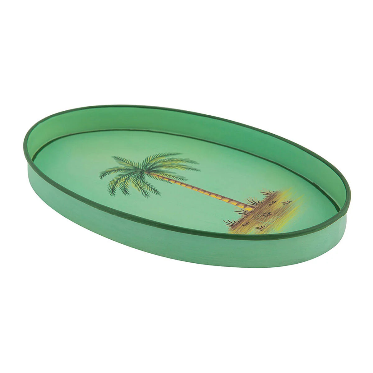Les Ottomans Fauna Hand-painted Iron Tray - Palm Tree