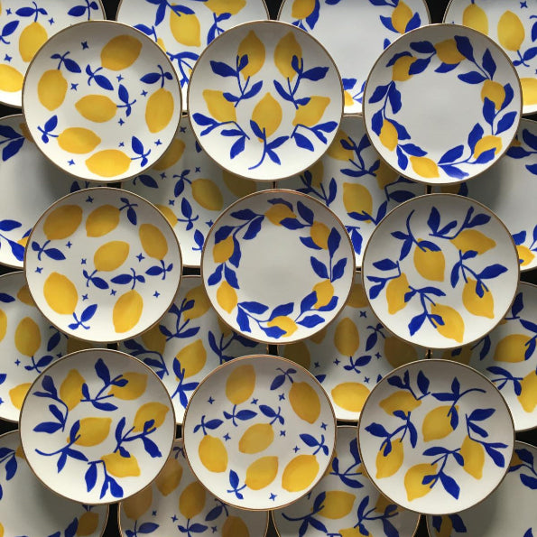 Costeira Amalfitan Collection Hand-Painted Limoges Dessert Plate IT3