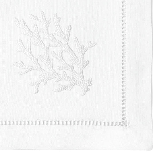 Coral Knot White Dinner Napkins Set of 4
