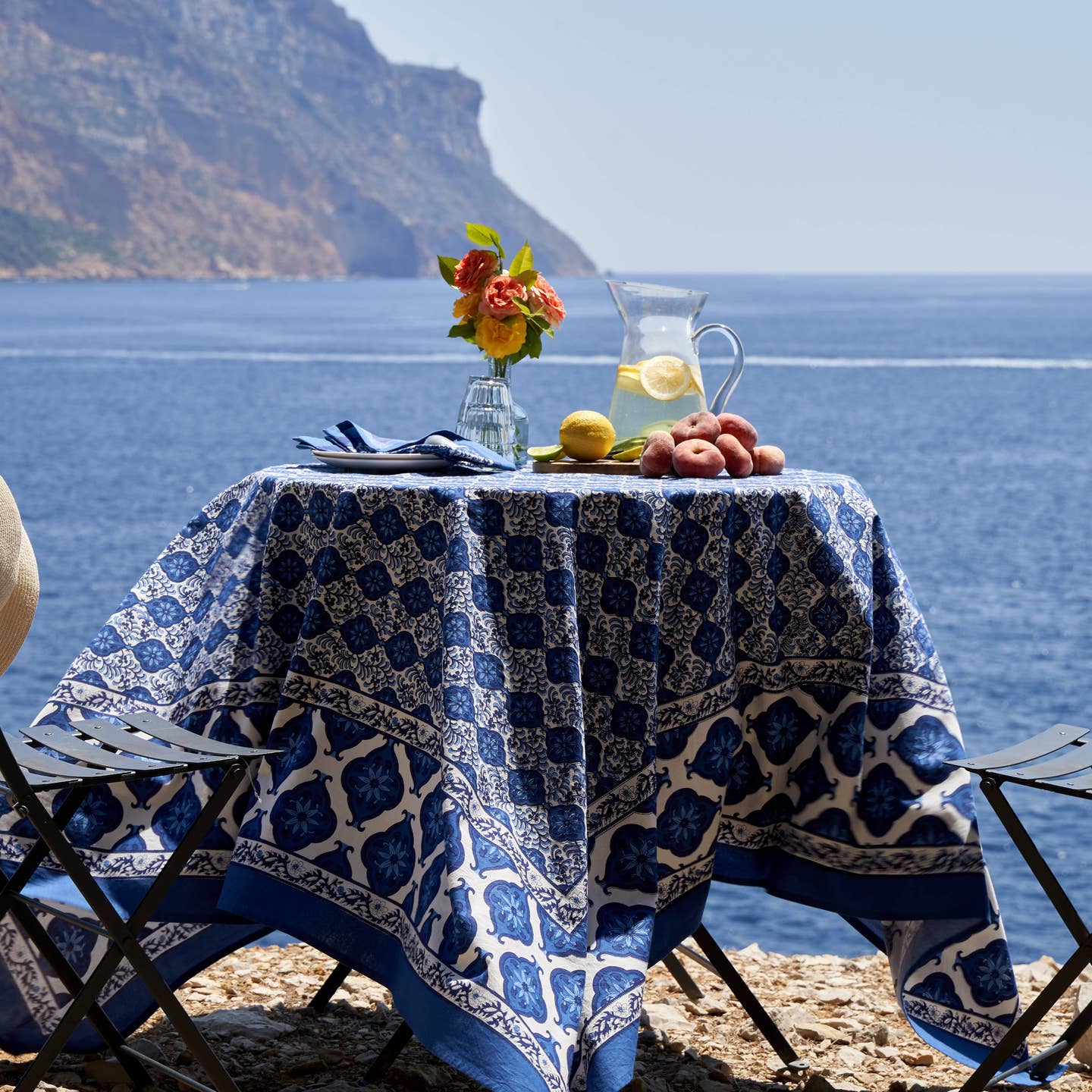 French Tablecloth Azulejo Blue