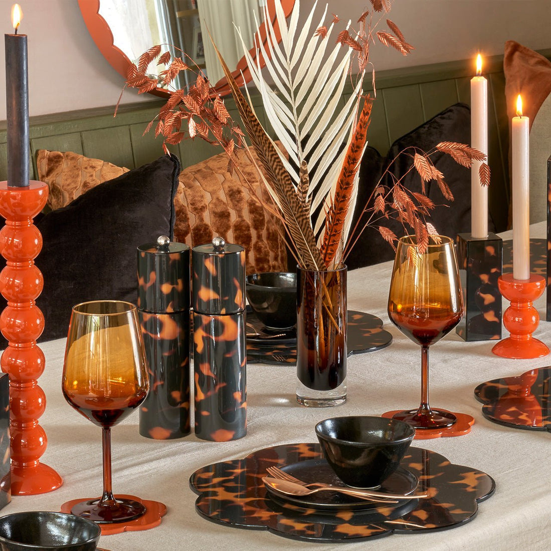 Addison Ross London Faux Tortoiseshell Round Column Salt or Pepper Mill