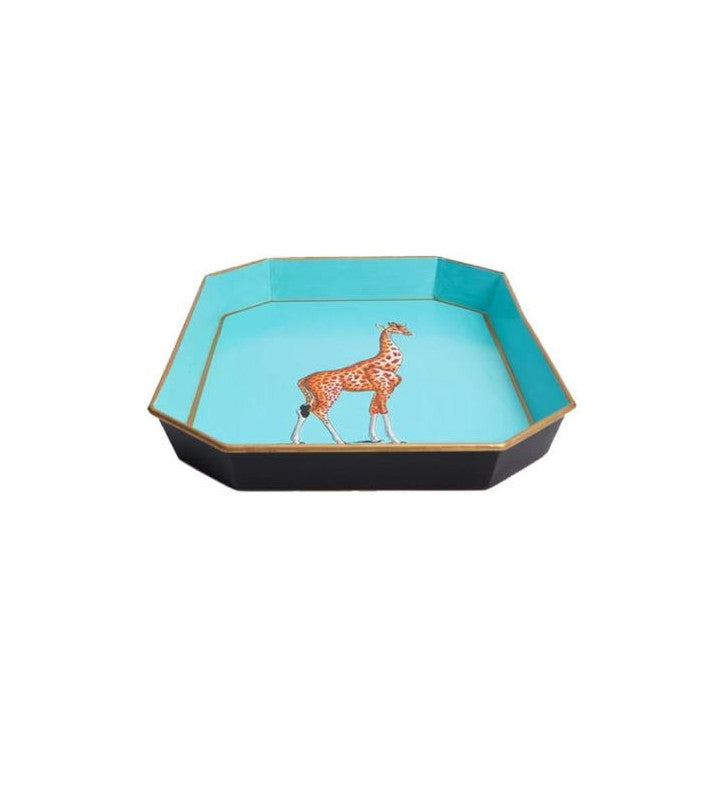 Les Ottomans Fauna Hand-painted Iron Tray - Giraffe