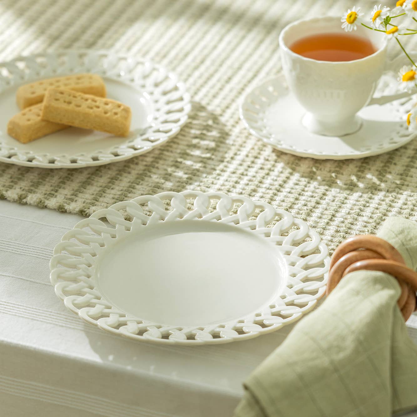 White Heirloom Fine Porcelain Dessert Plate