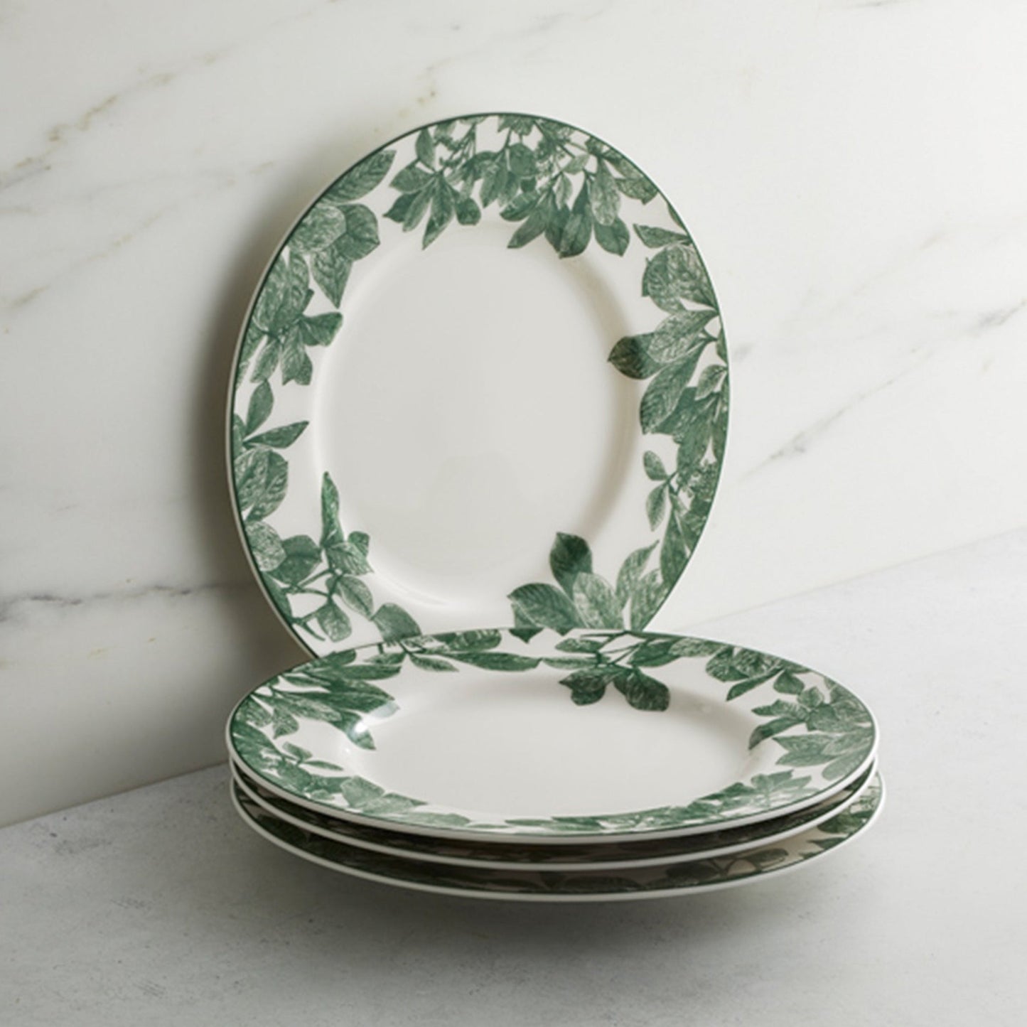 Caskata Arbor Green Rimmed Salad Plate, Set of 4