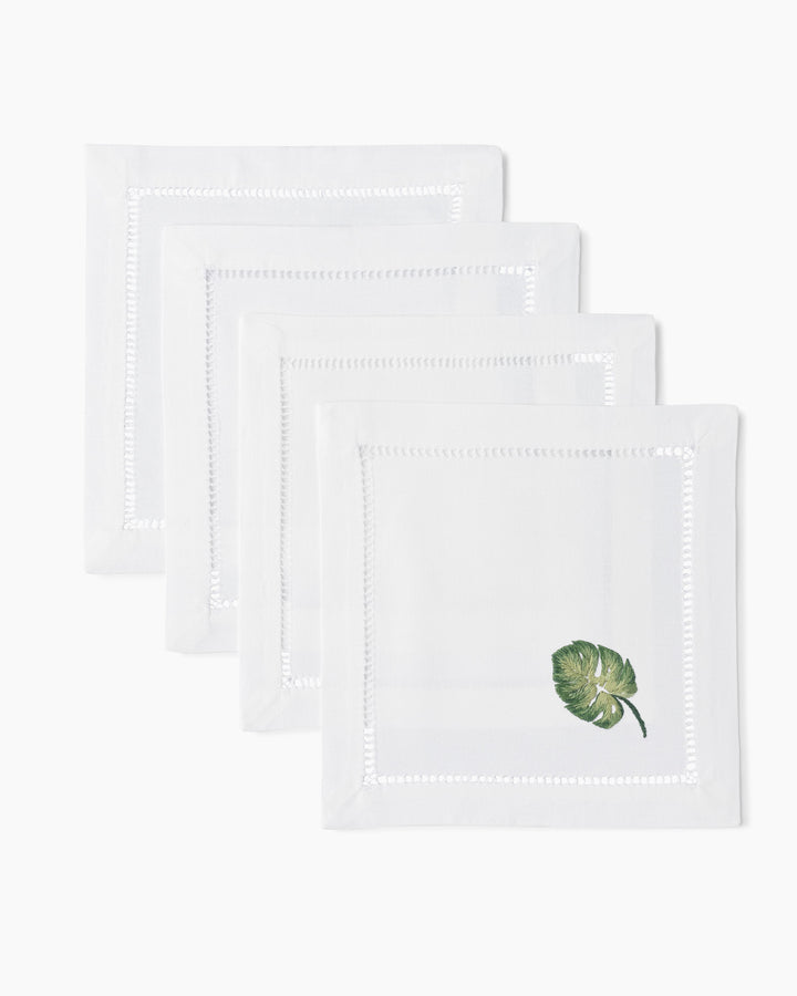 Tropical Leaf Cocktail Napkins Set of 4