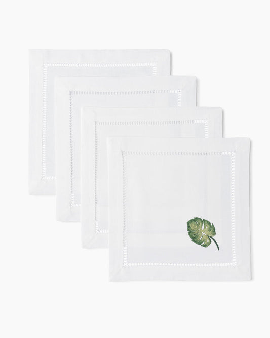 Tropical Leaf Cocktail Napkins Set of 4