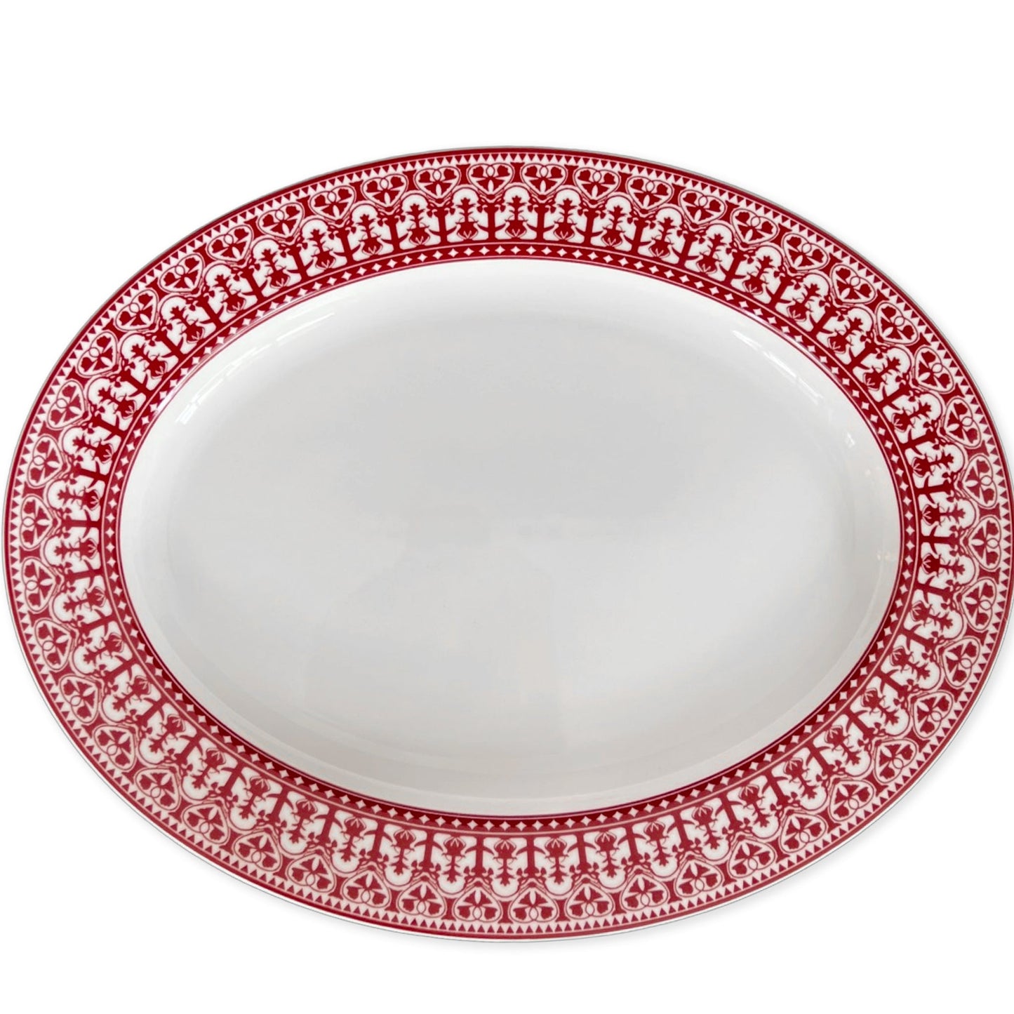 Caskata Casablanca Crimson Oval Rimmed Platter