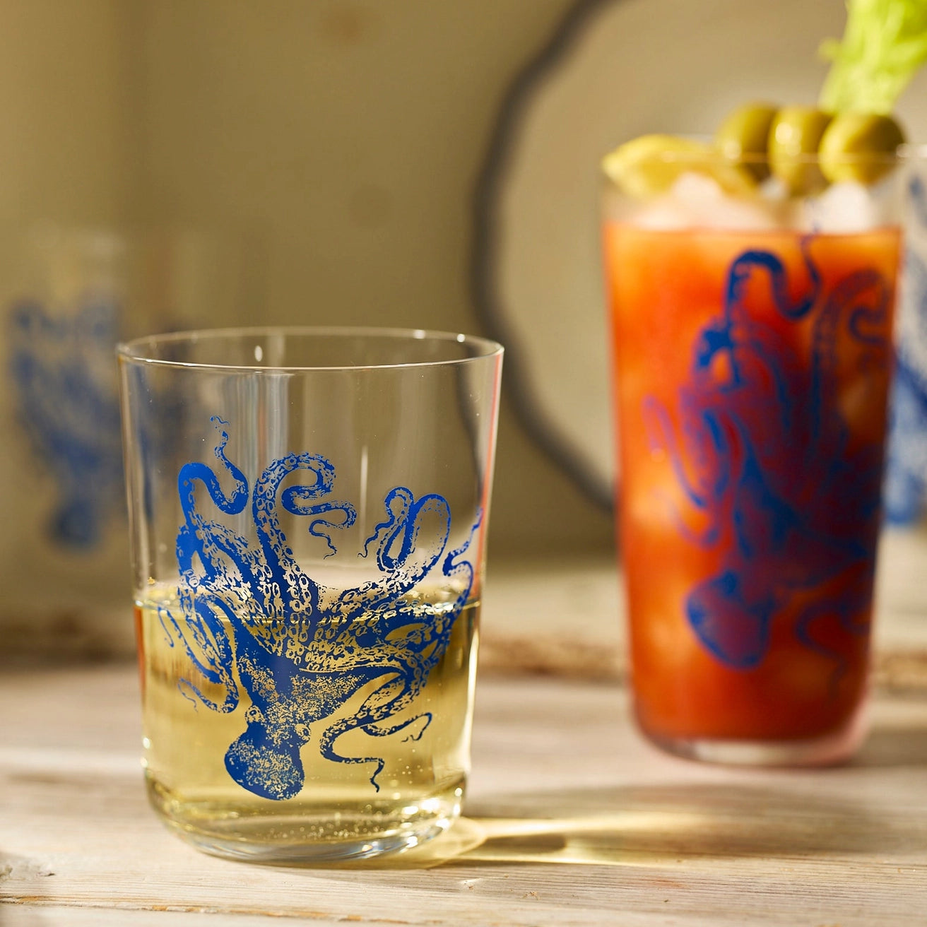 Lucy Blues Short Drinking Glasses Set of 4