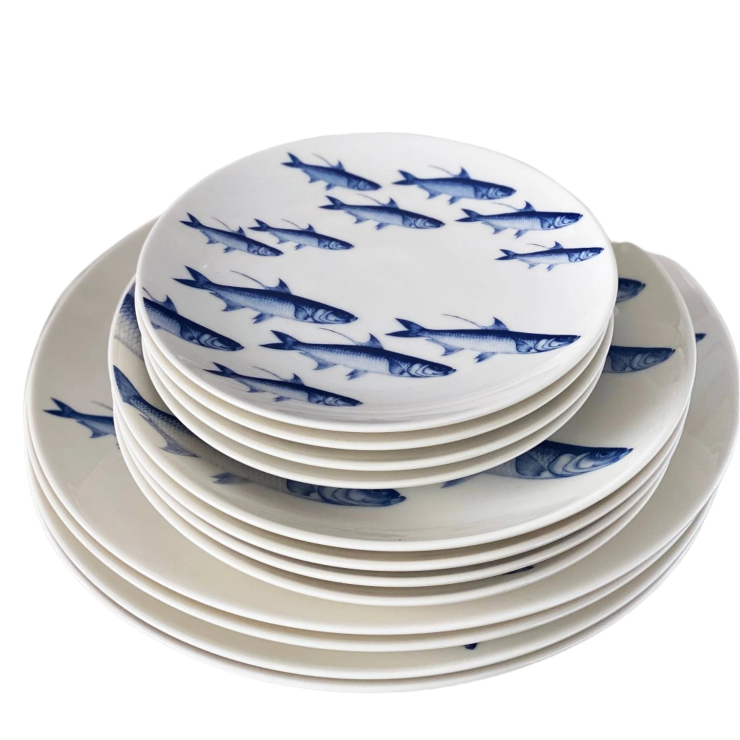 Caskata School of Fish Canapé Plates, Set of 4