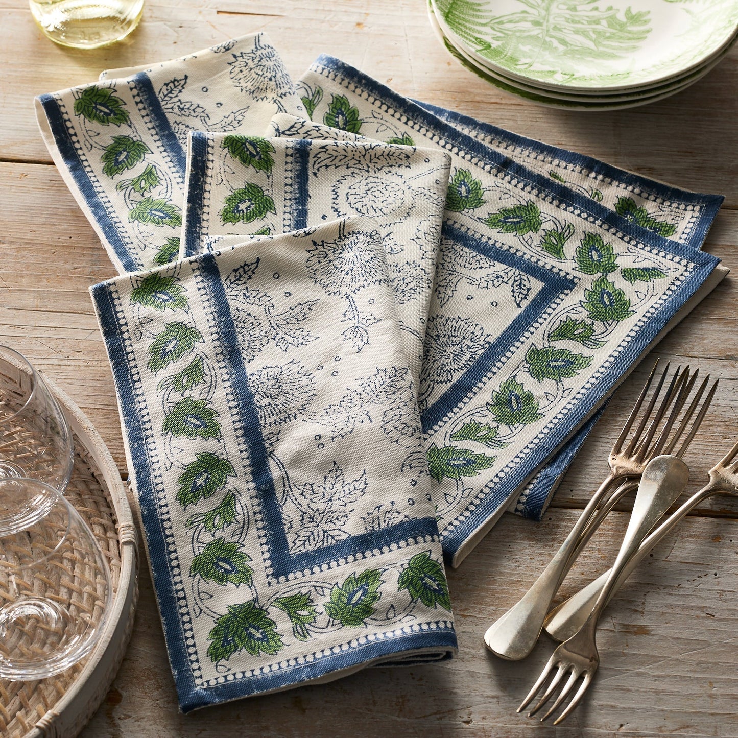 Cuttyhunk Block Print Dinner Napkins