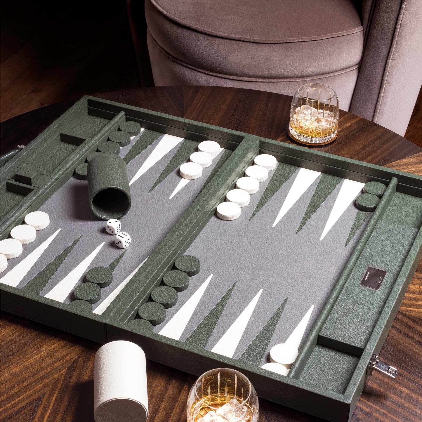 Mayfair Backgammon Case - Forest Green