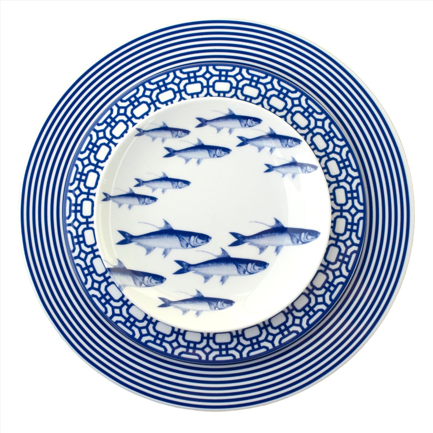 Caskata School of Fish Canapé Plates, Set of 4