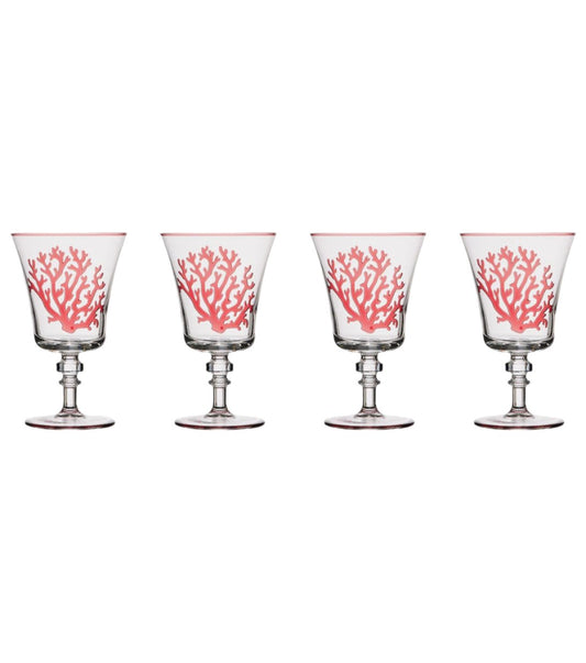 Les Ottomans Coral Wine Glasses, Set of 4