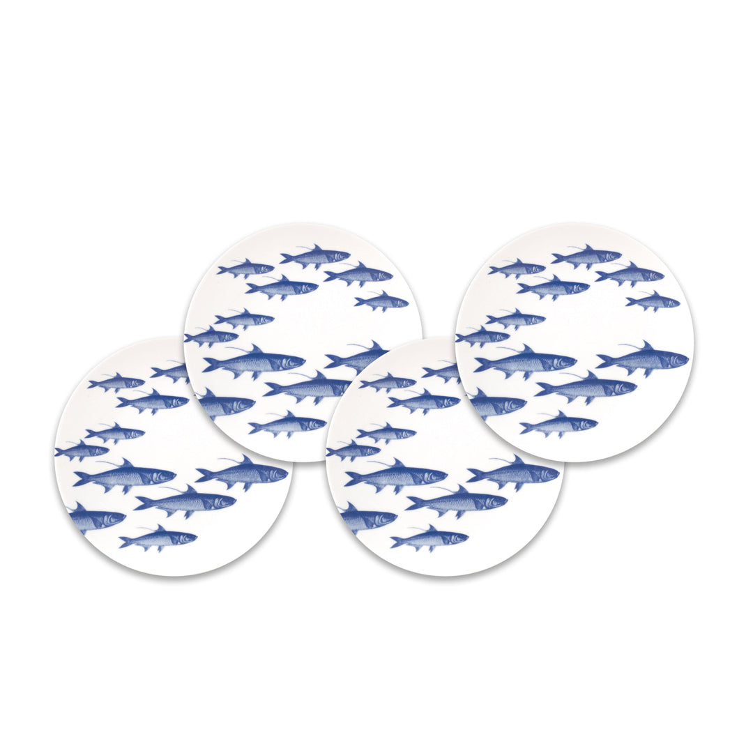 Caskata School of Fish Canapé Plates, Set of 4