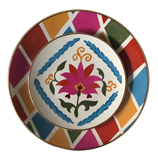 Tulip Flower Hand-Painted Limoges Dessert Plate