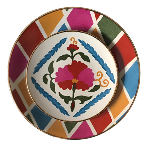 Carnation Flower Hand-Painted Limoges Dessert Plate