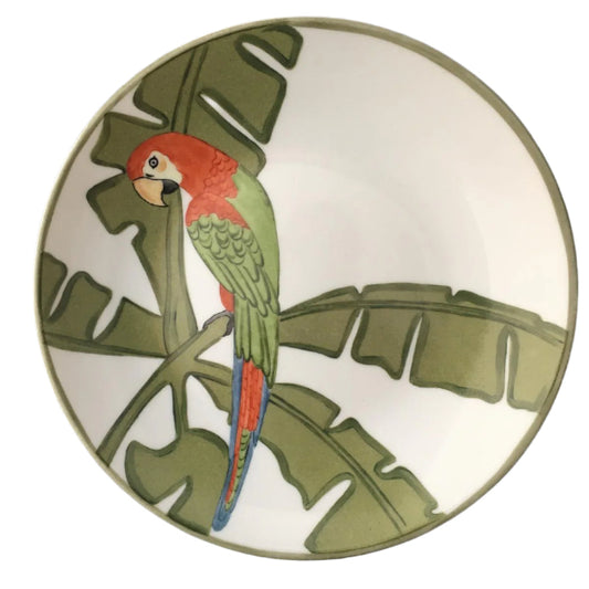 Ara Parrot Hand-Painted Limoges Dessert Plate