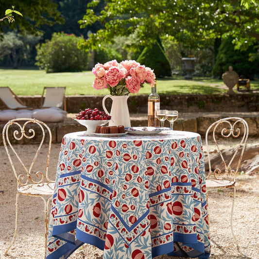 Grenadine Blue & Red Tablecloth