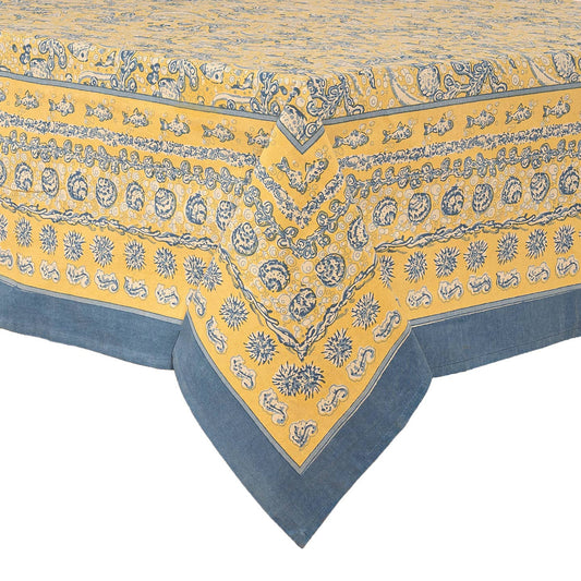 La Mer Blue & Yellow Tablecloth